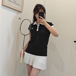 Yonex Women's polo tourname Shirt Black tenni badminton golf M(US) =XL(KR)